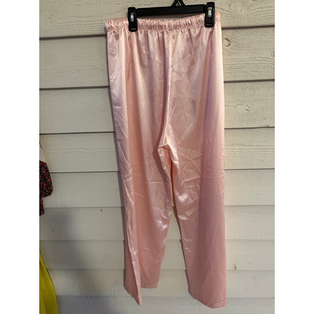 Leisureland Pink Satin Pajama Pants Women’s Size Large Silky Lounge Sleepwear - Picture 5 of 5